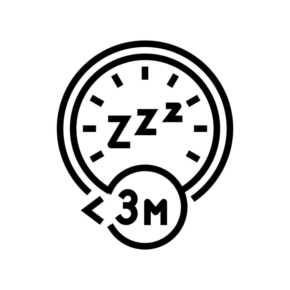 ilustración de vector de icono de línea de insomnio a corto plazo