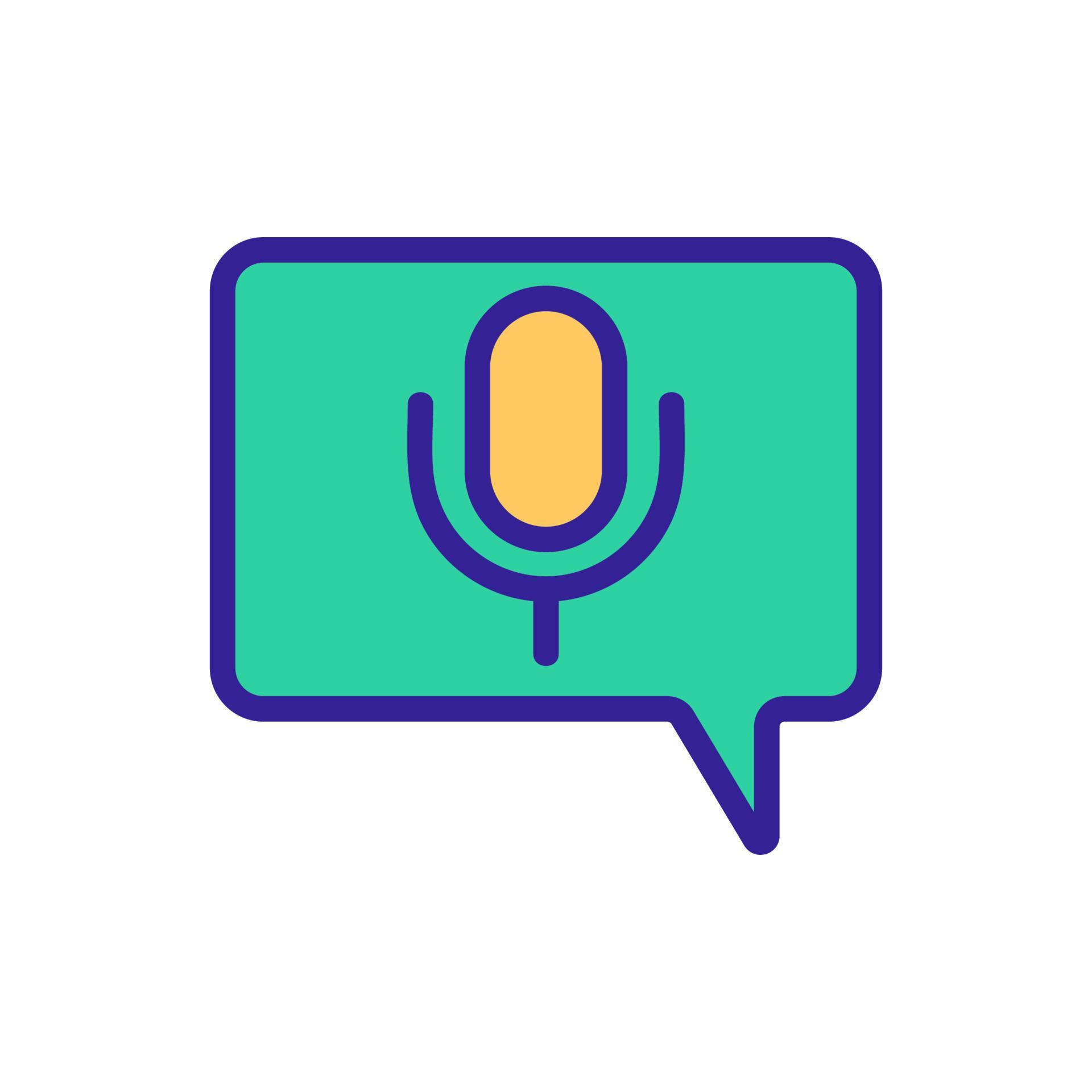 microphone, message icon vector. Isolated contour symbol illustration