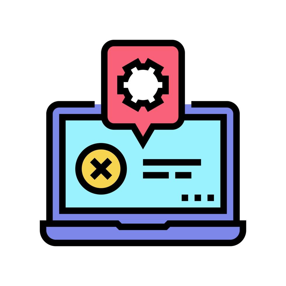 ilustración de vector de icono de color de reparación de laptop