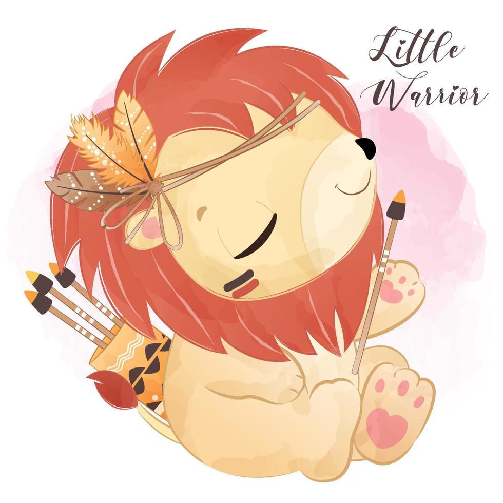Tribal Series Little Lion Illustration vector