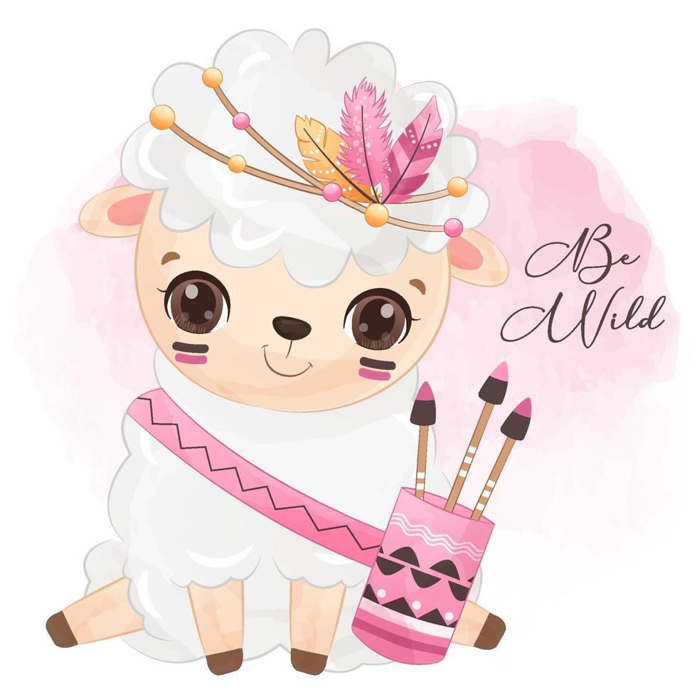 Tribal Series Little Sheep Illustration vector