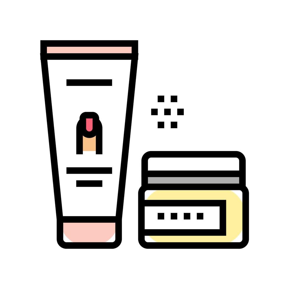 Ilustración de vector de icono de color de cosméticos de crema de manicura