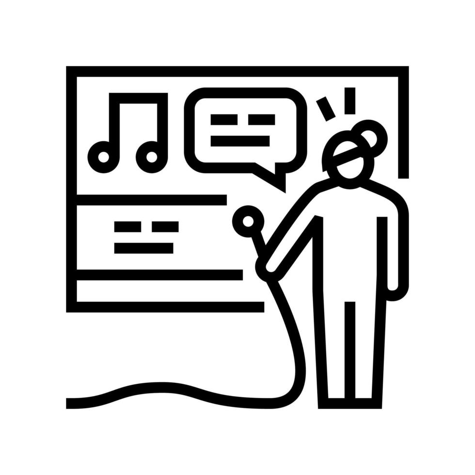 karaoke ocio línea icono vector ilustración
