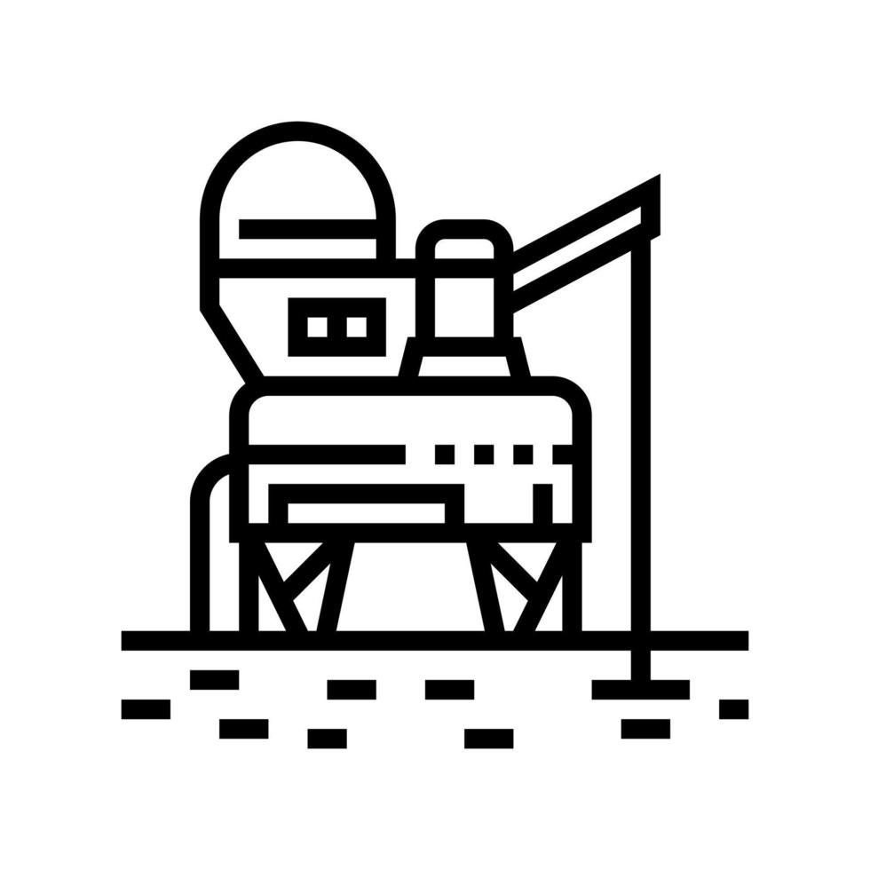 space base construction line icon vector illustration