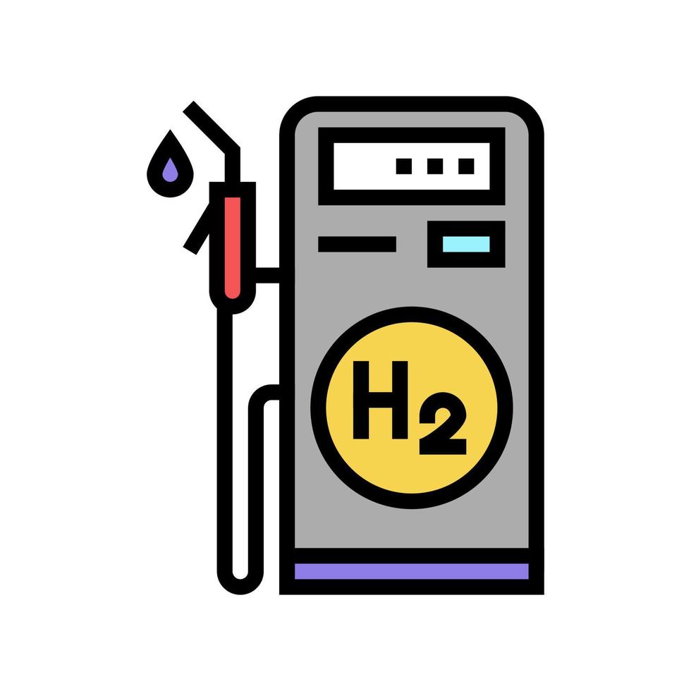 station hydrogen color icon vector illustration