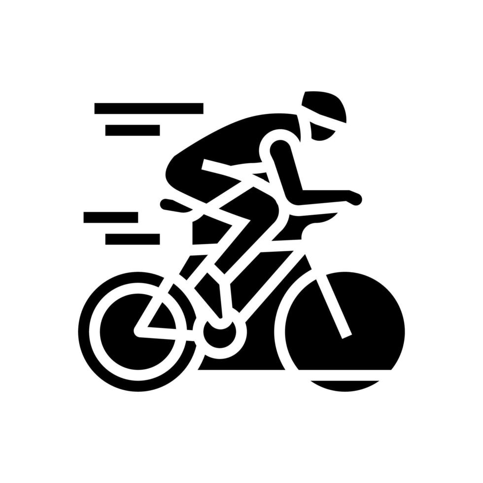 ilustración de vector de icono de glifo de bicicleta de equitación deportiva