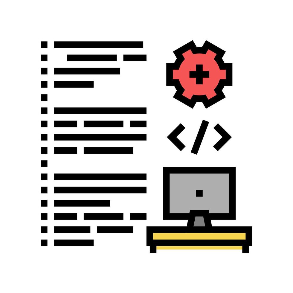 ilustración de vector de icono de color de desarrollo de software