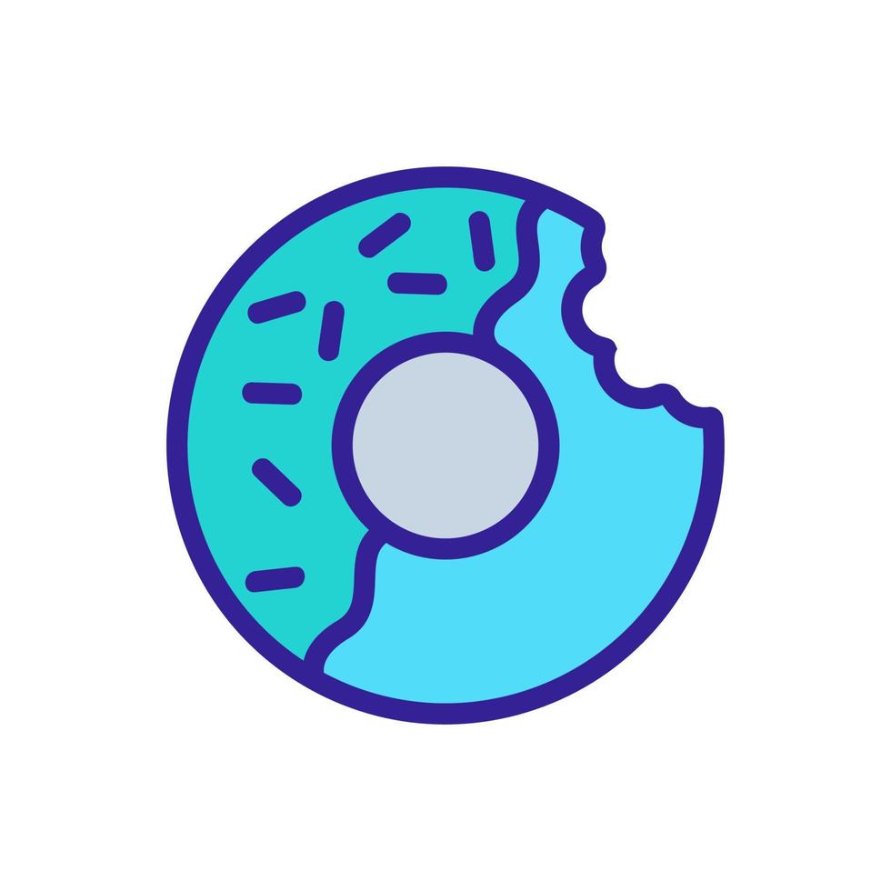 ilustración de contorno de vector de icono de donut medio mordido medio vidriado