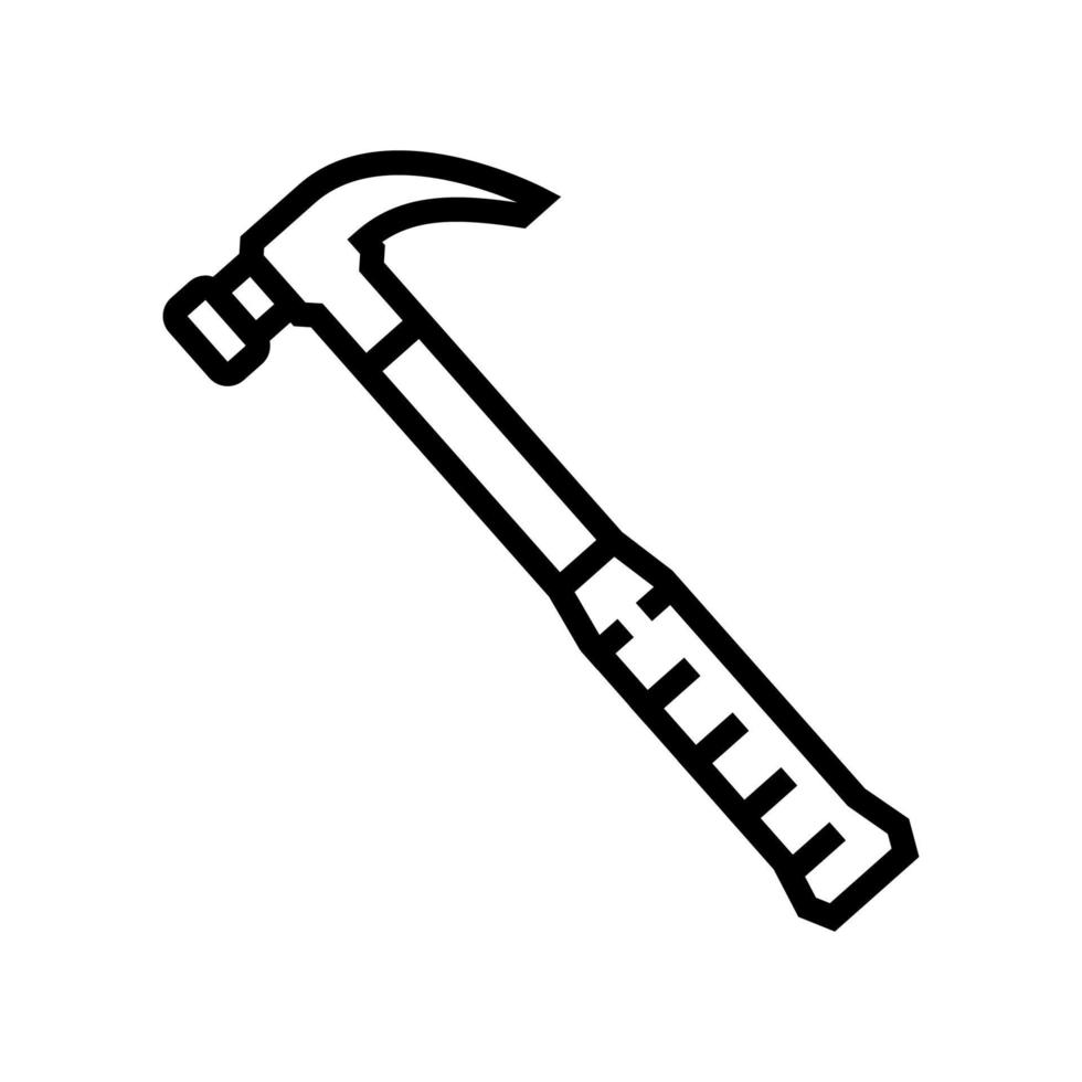 claw hammer tool line icon vector illustration