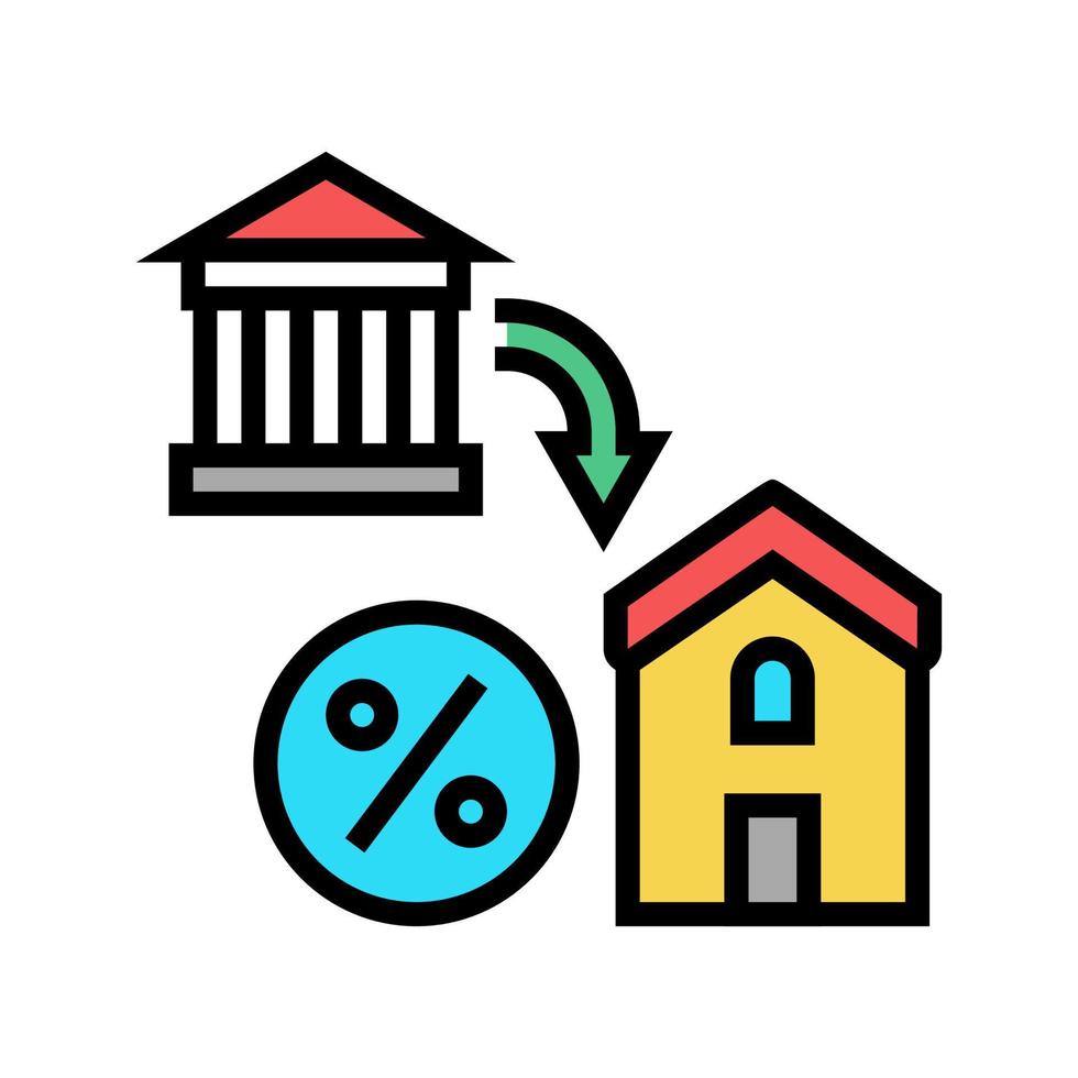 ilustración de vector de icono de color de beneficios de vivienda