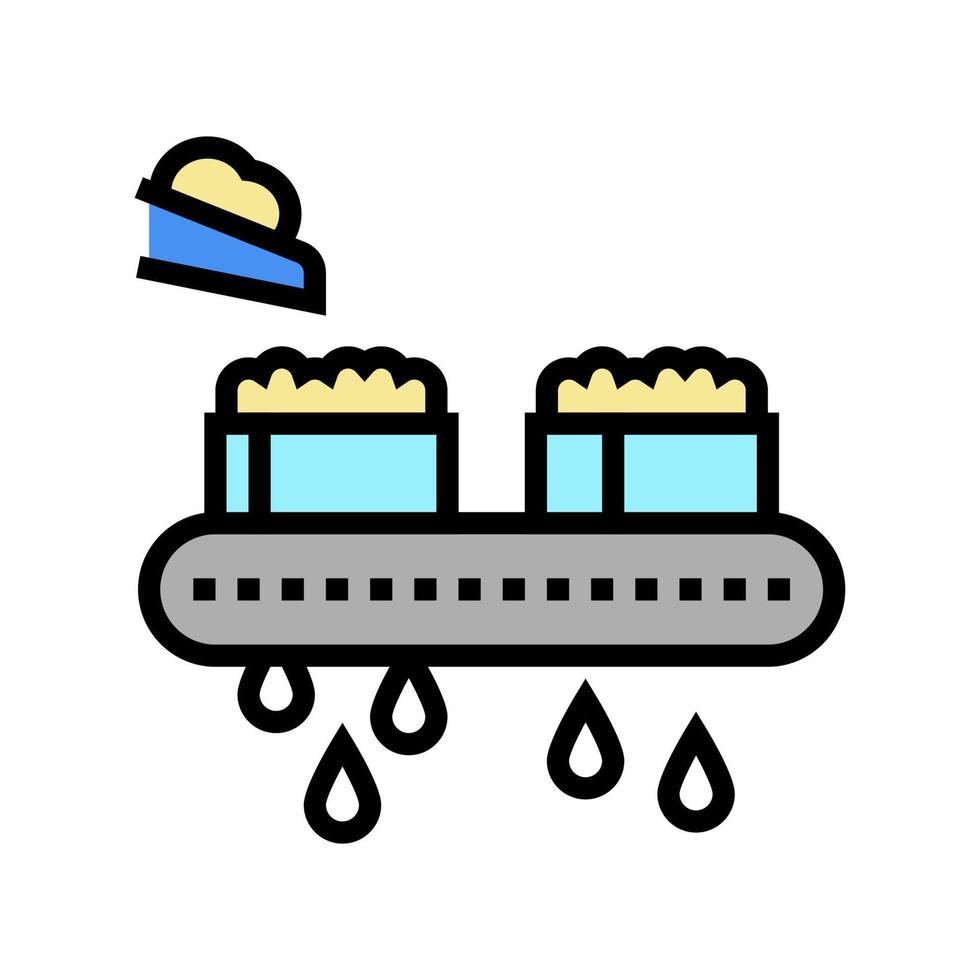 draining cheese production color icon vector illustration