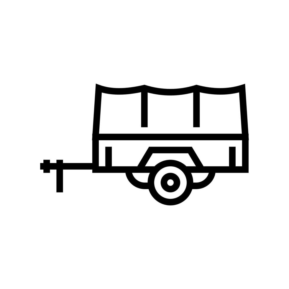 Ilustración de vector de icono de línea de remolque de transporte