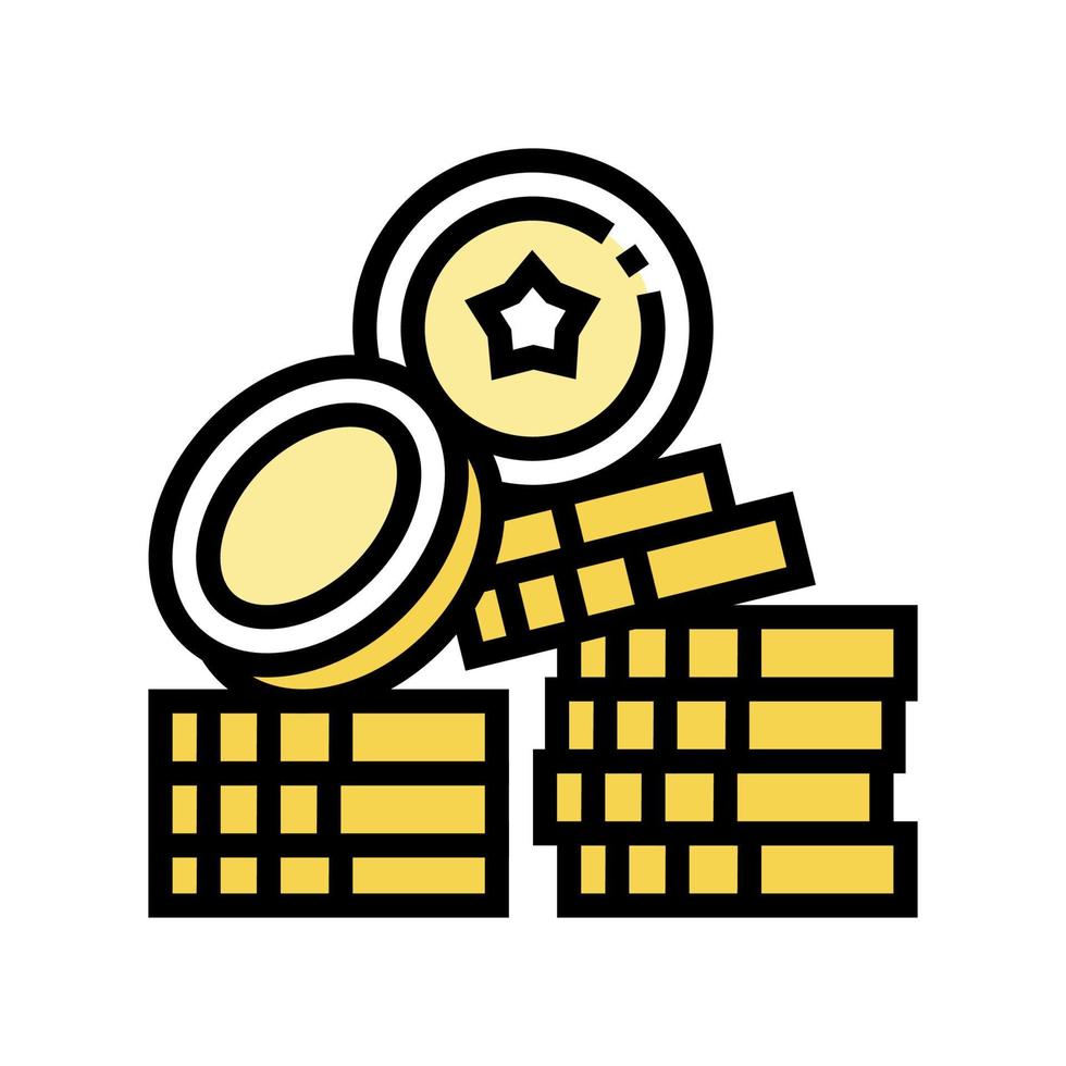 coin heap of economic video game color icon vector illustration