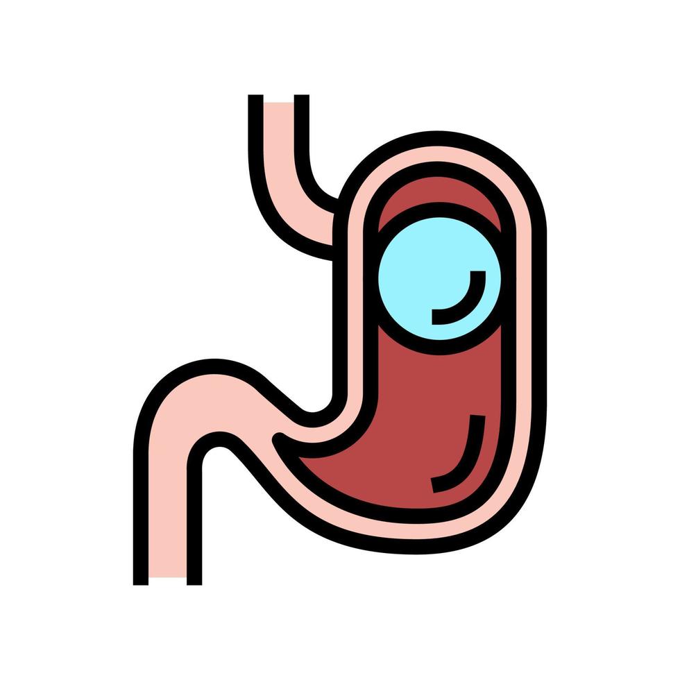 bloating bariatric color icon vector illustration