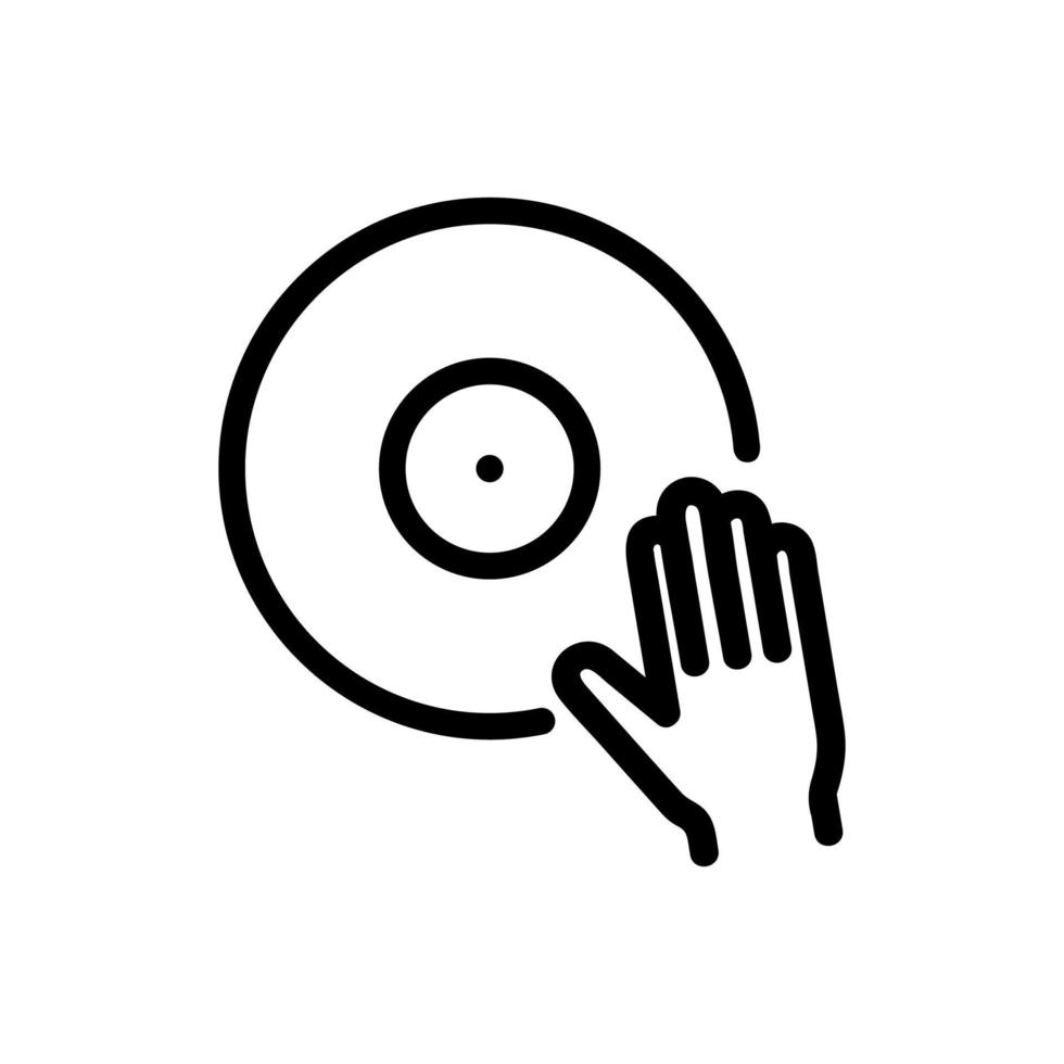 DJ vinyl icon vector. Isolated contour symbol illustration vector