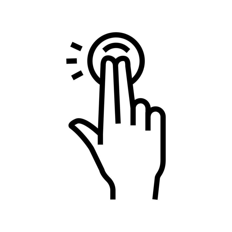 double tap with fingers on smartphone screen line icon vector illustration