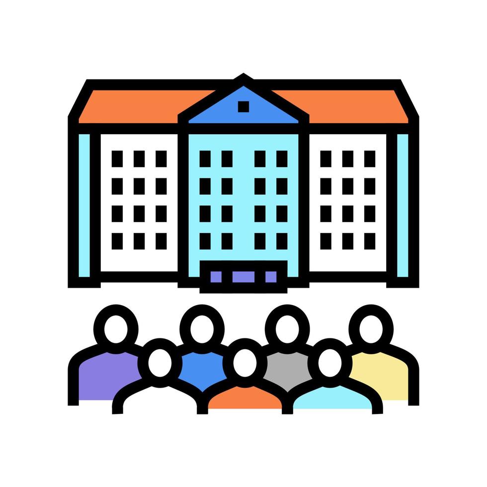 residence hall color icon vector illustration