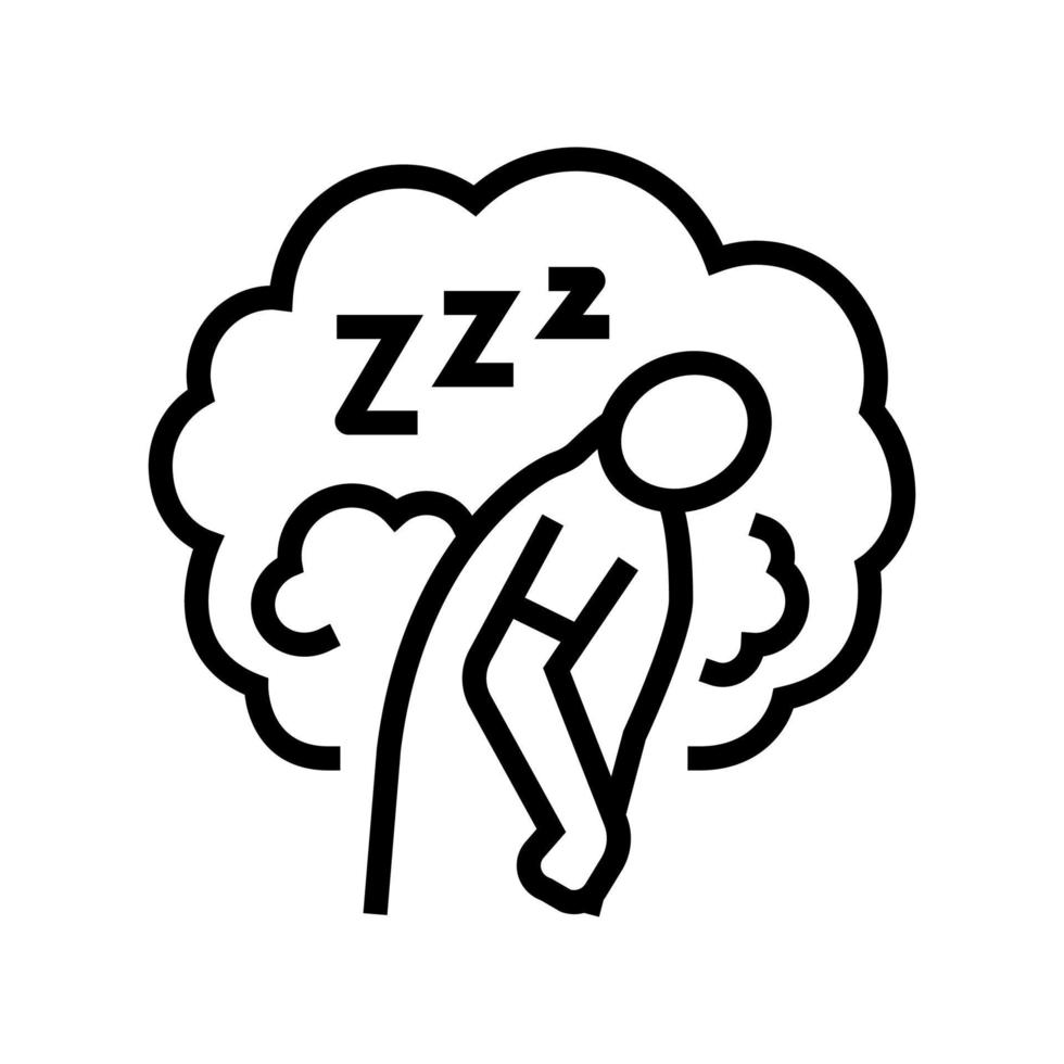 cansancio diurno o somnolencia línea icono vector ilustración