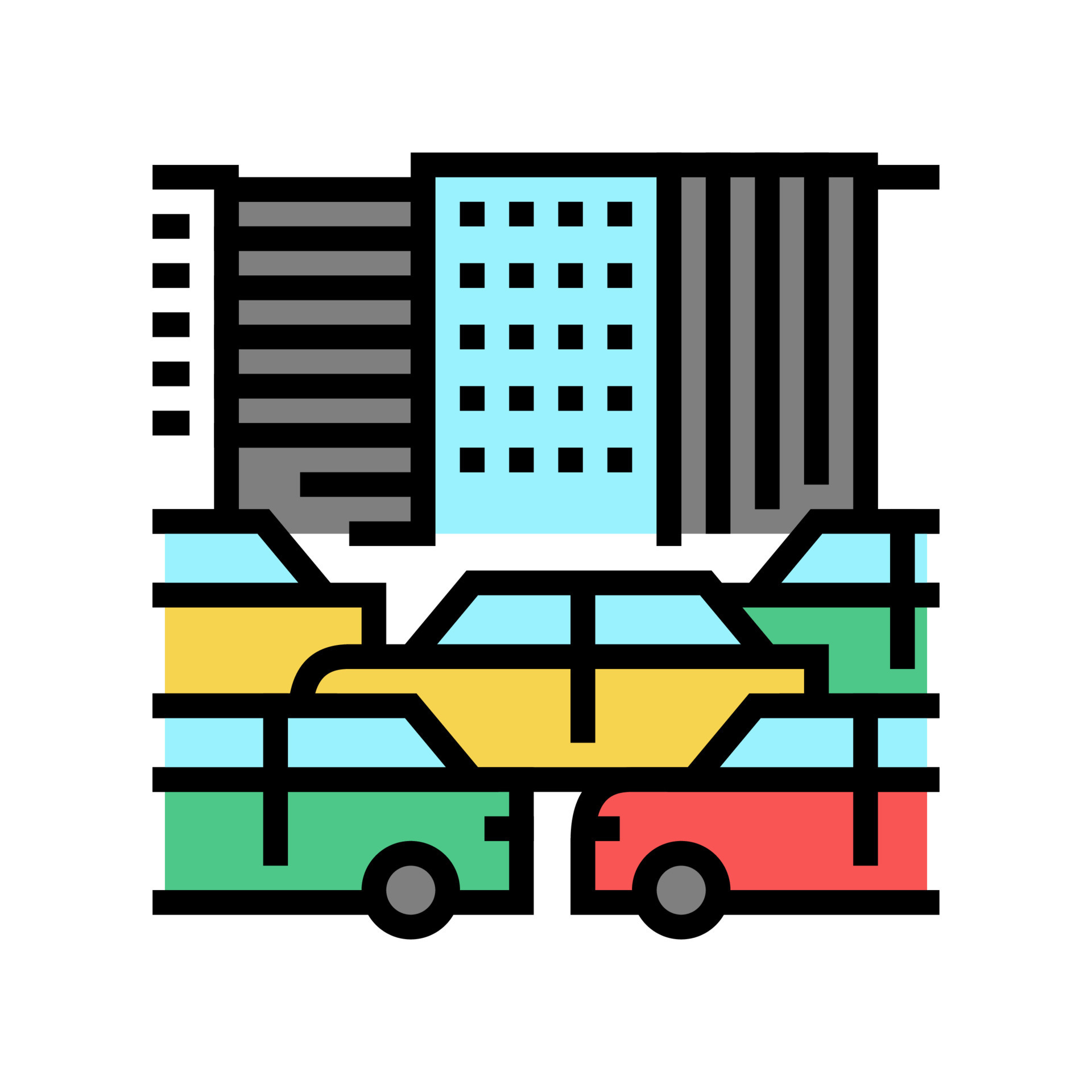 city traffic jam color icon vector illustration 10303021 Vector Art at