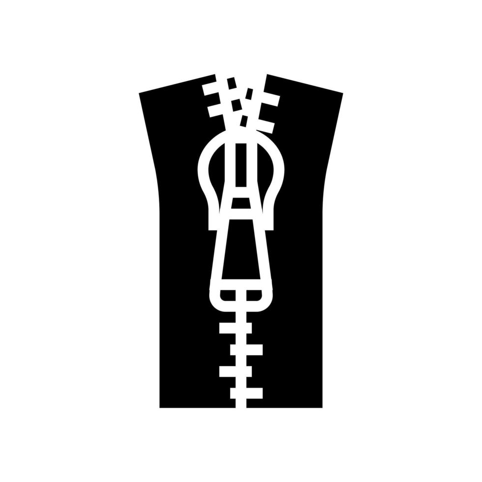 zipper accessory glyph icon vector illustration