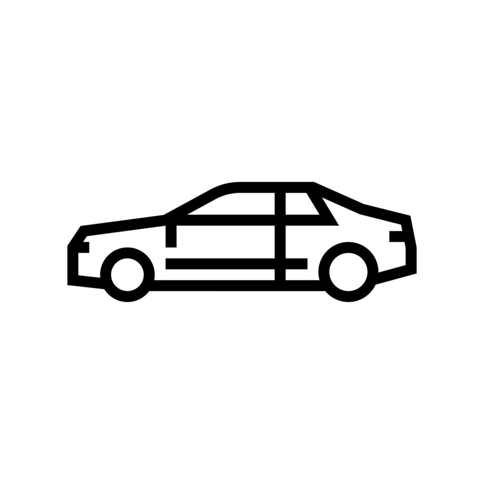 Ilustración de vector de icono de línea de coche coupe