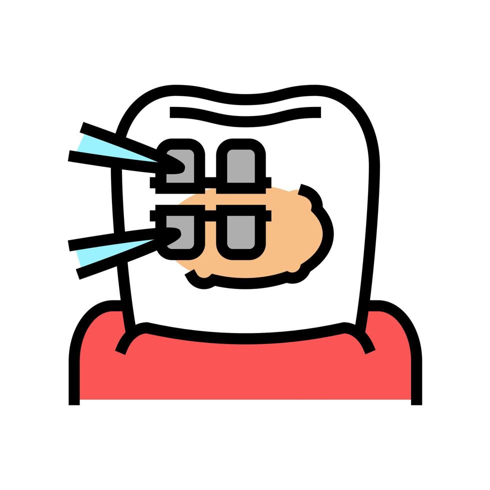 installation tooth braces color icon vector illustration