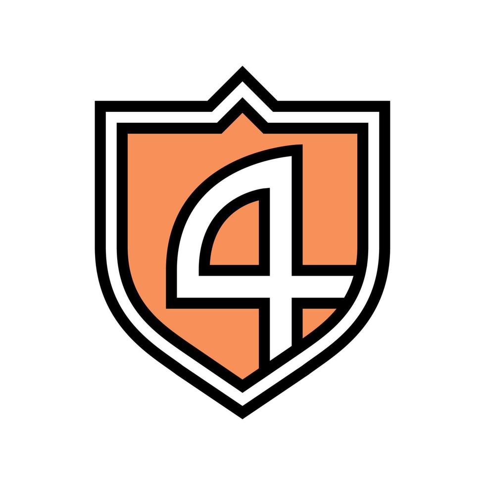 four number color icon vector illustration