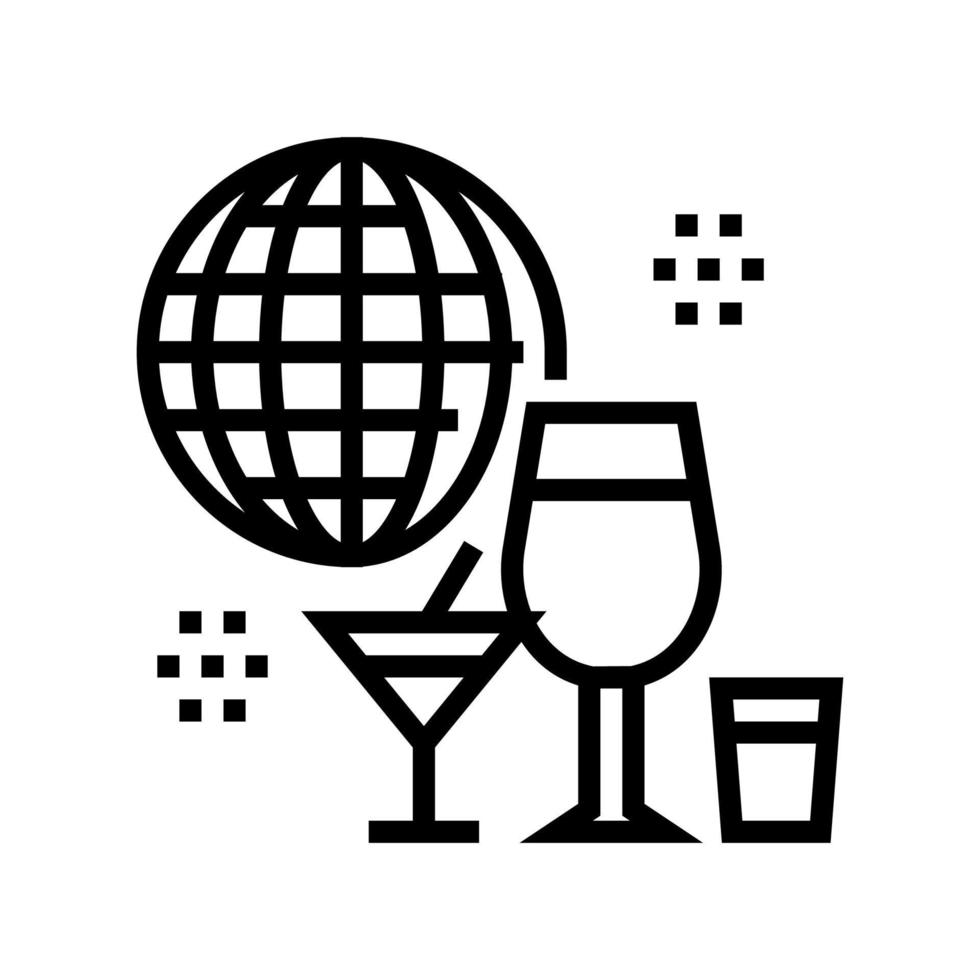 alcoholic tour line icon vector illustration