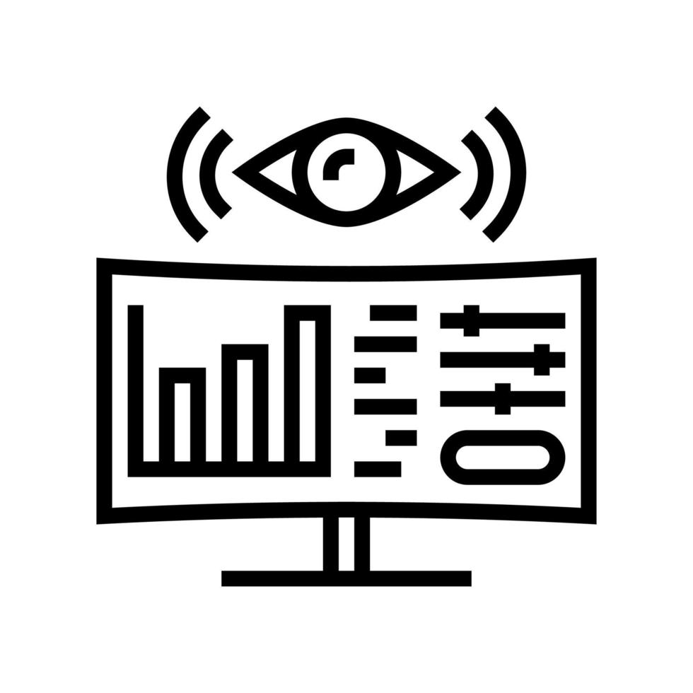 ilustración de vector de icono de línea de sistema de monitoreo