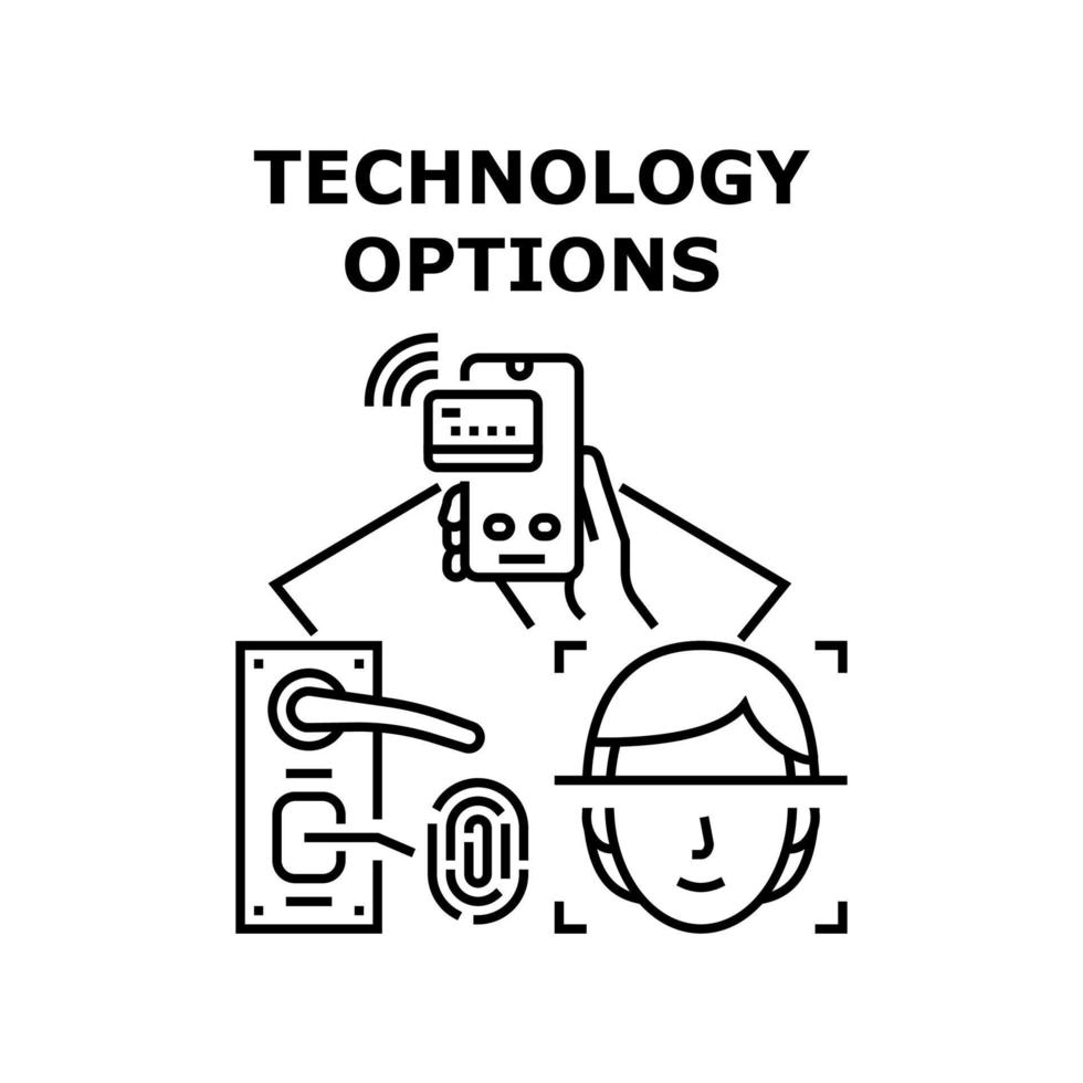 Ilustración de vector de icono de opciones de tecnología