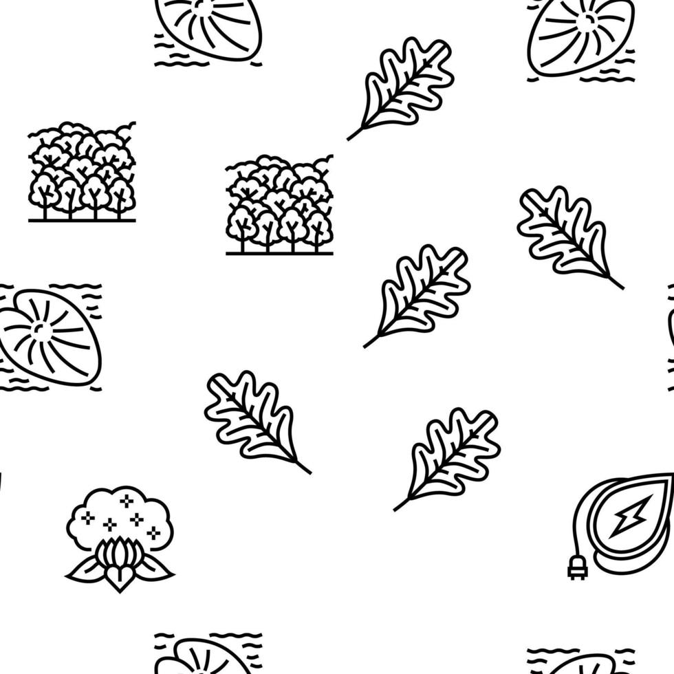 Leaf Branch Natural Foliage Tree Vector Seamless Pattern