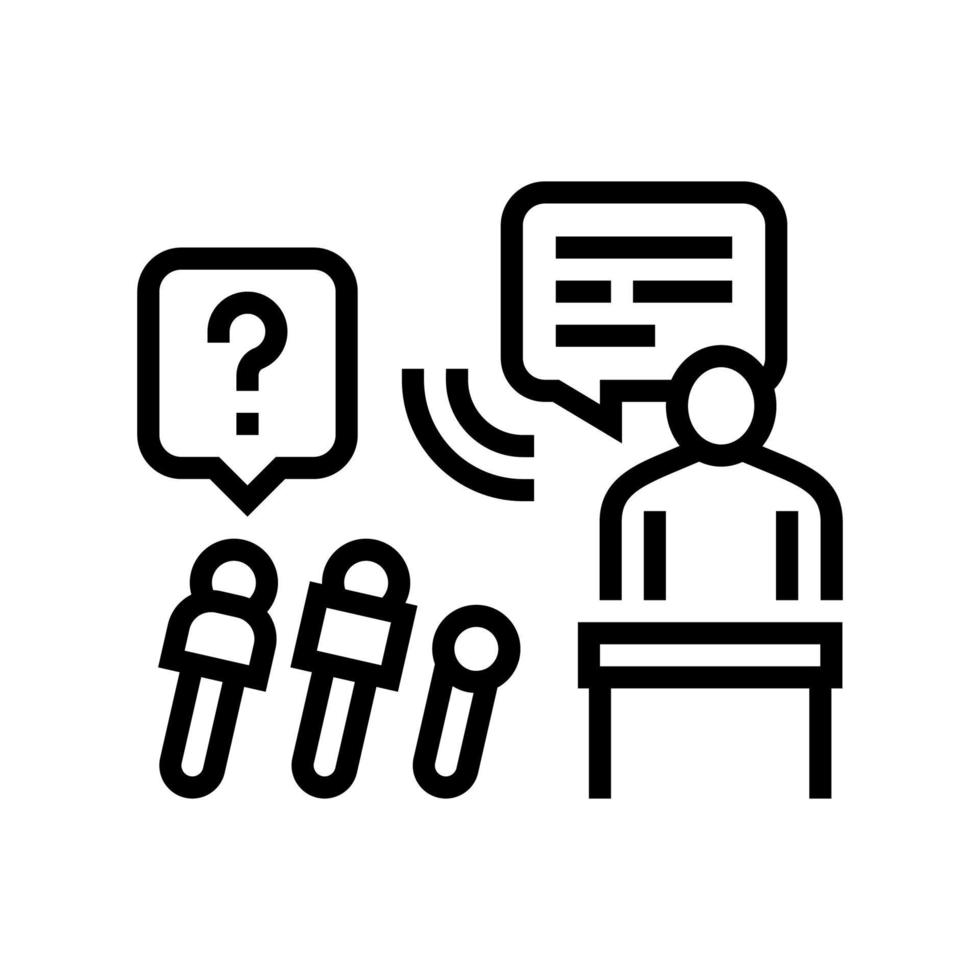 interview pr line icon vector illustration