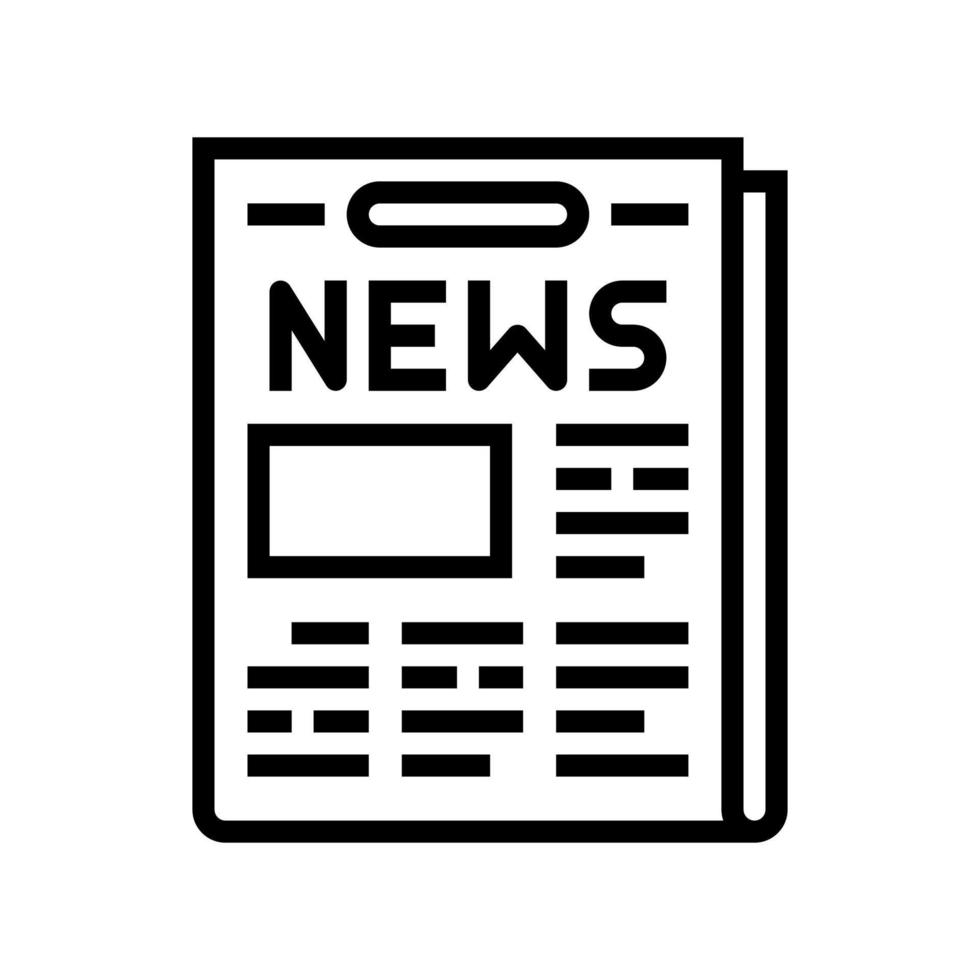 newspaper with news articles line icon vector illustration