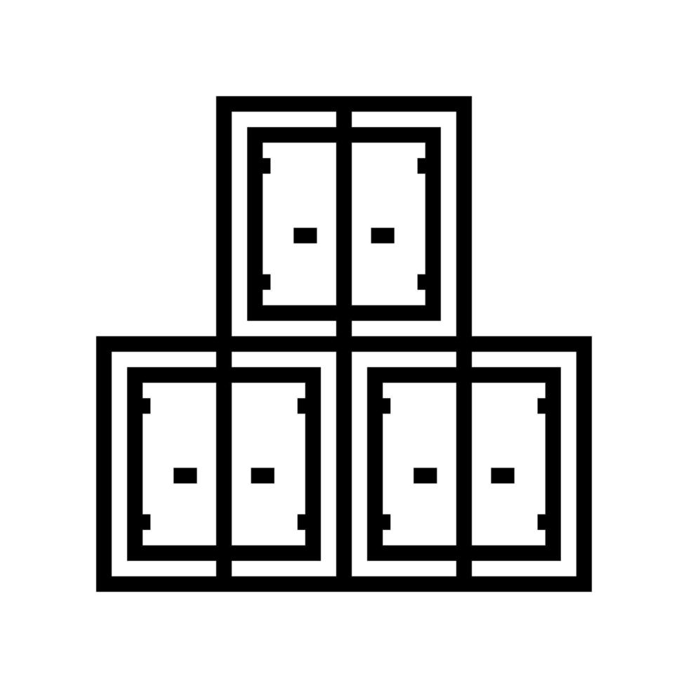 container stack port line icon vector illustration