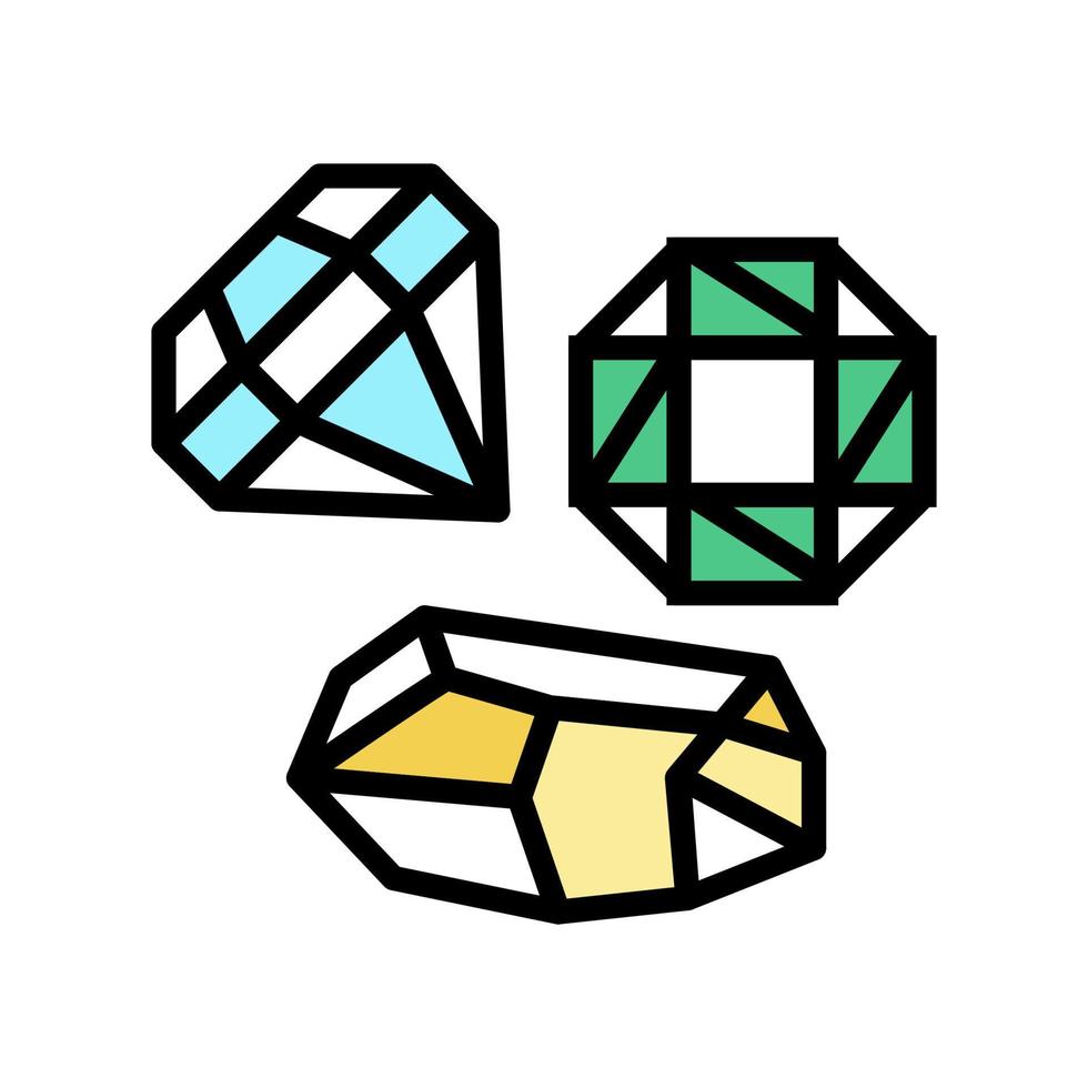 Ilustración de vector de icono de color de moneda de juego móvil de diamantes