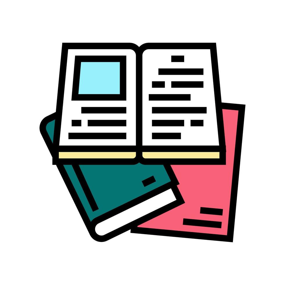 reading books leisure color icon vector illustration