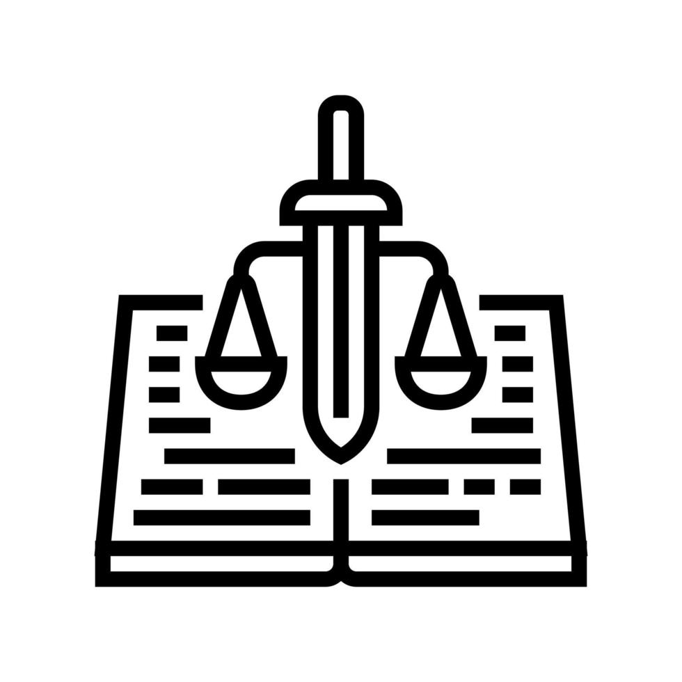 constitución ley línea icono vector ilustración