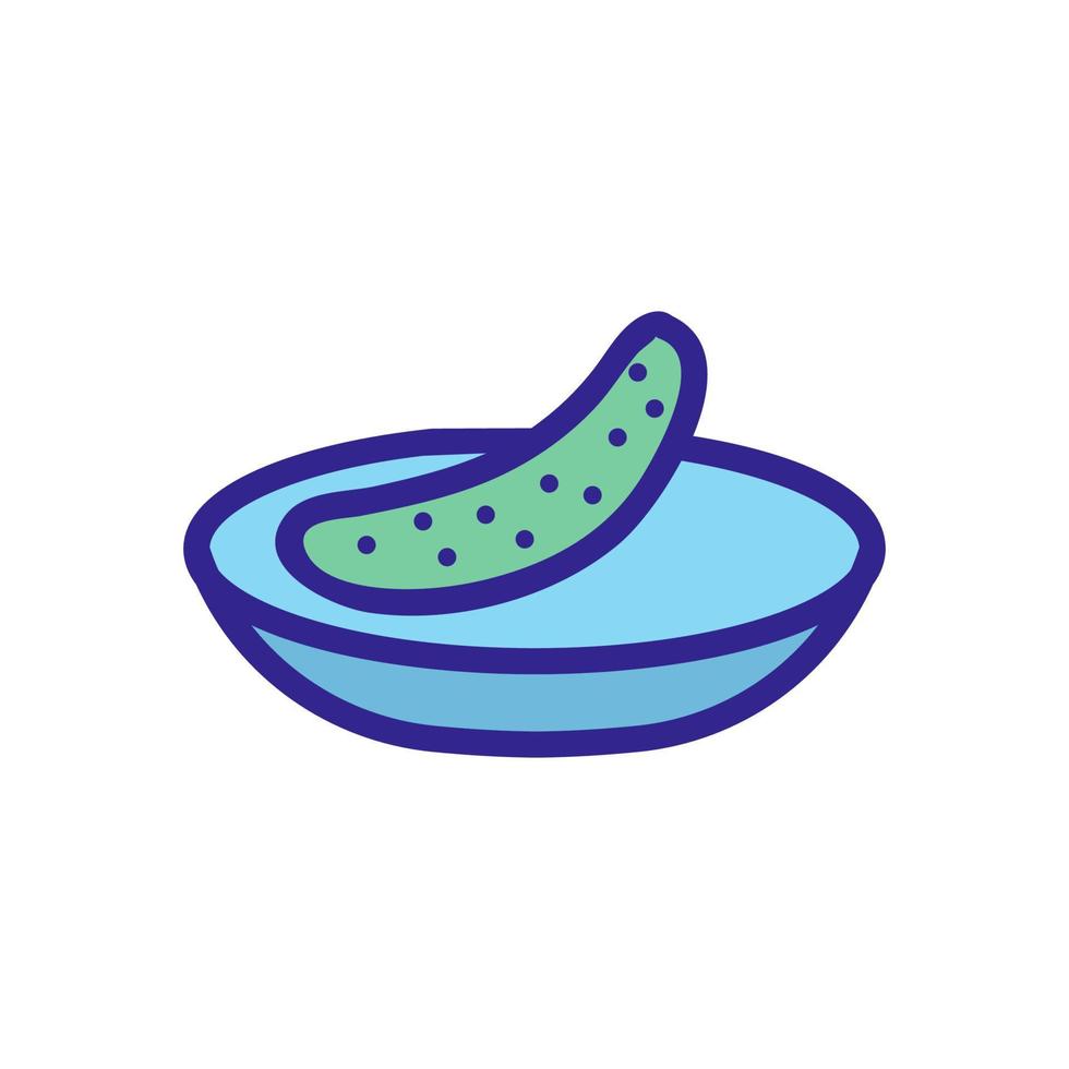 cucumber on the plate icon vector outline illustration