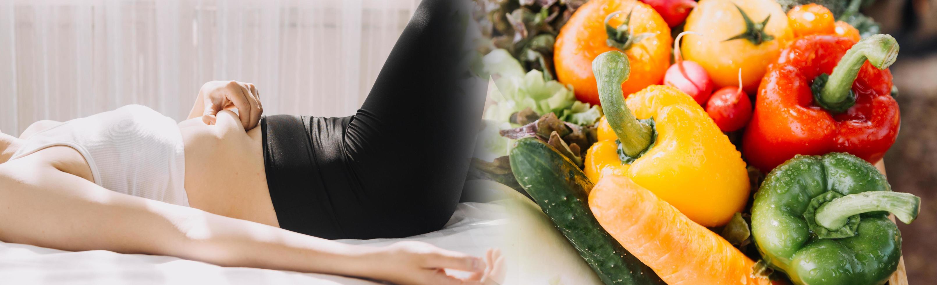 Young healthy woman with fruits. photo