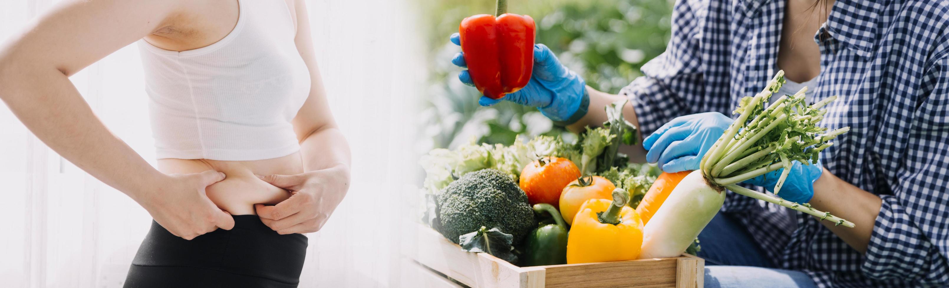 Young healthy woman with fruits. photo