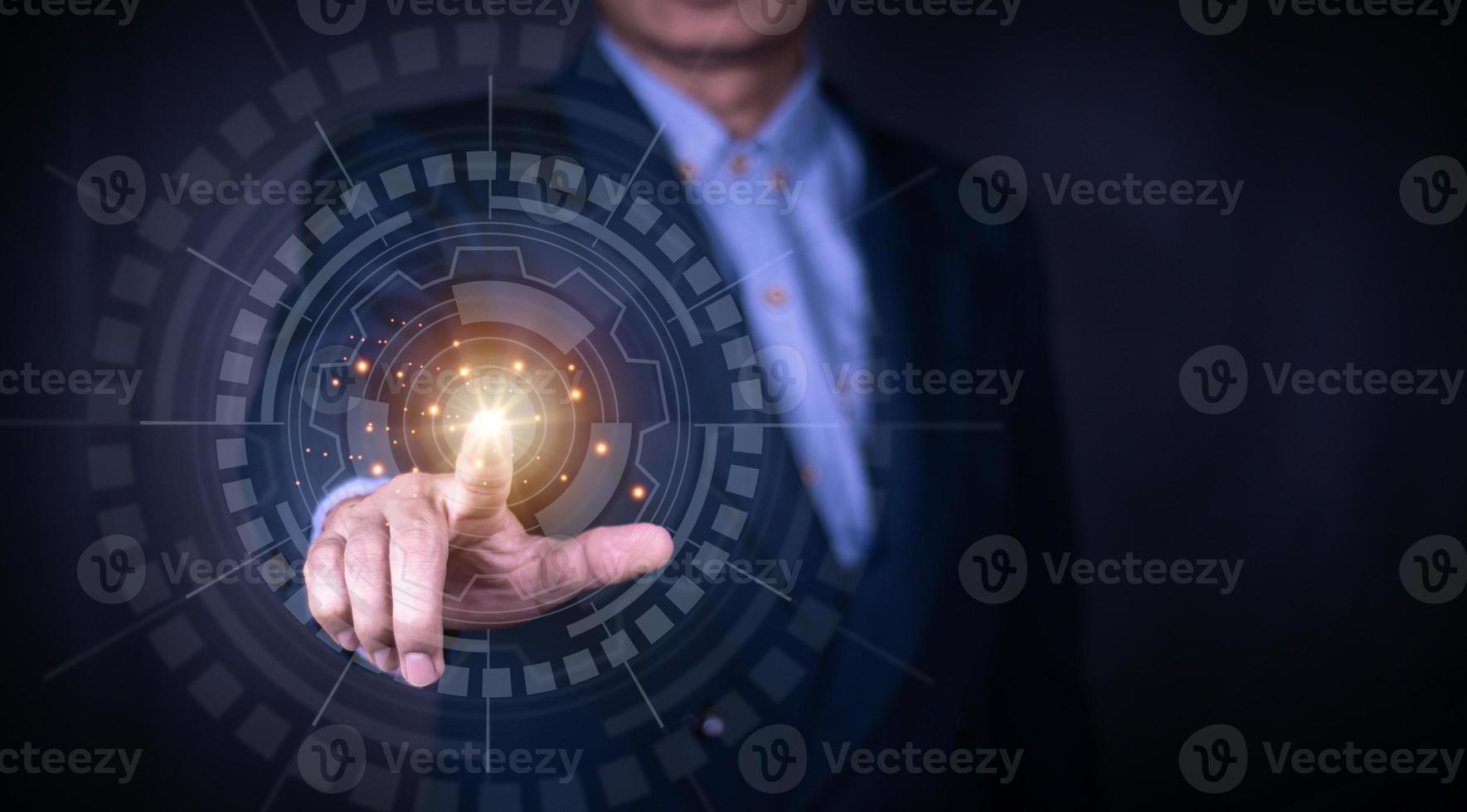 futuristic digital processing of biometric identification fingerprint scanner. concept of surveillance and security scanning of digital programs cyber futuristic applications photo
