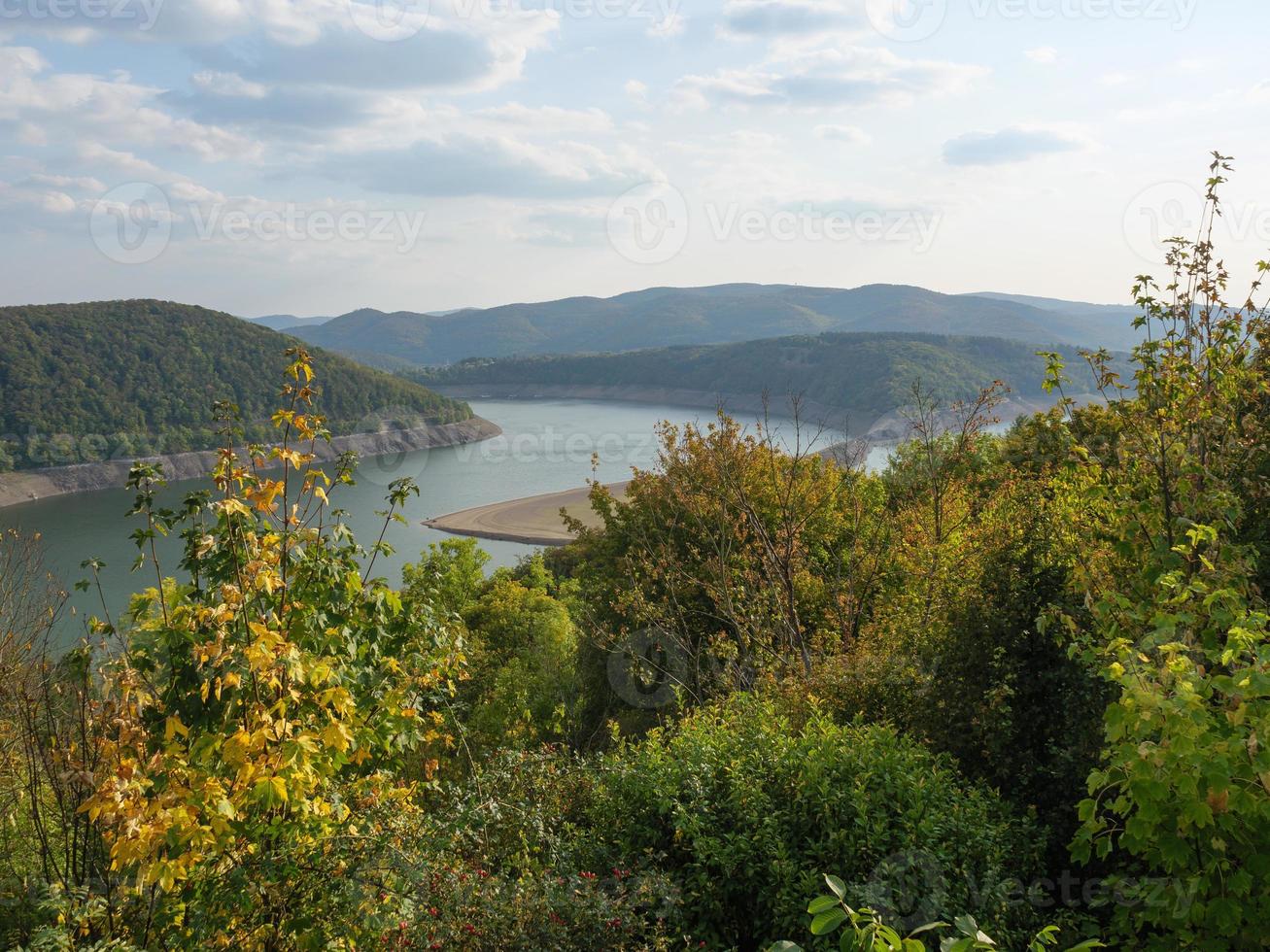waldeck with the great wsater reservoir in germany photo