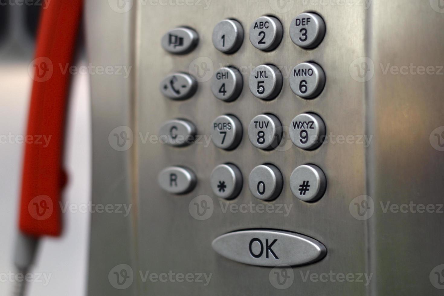 Closeup of a payphone keypad photo