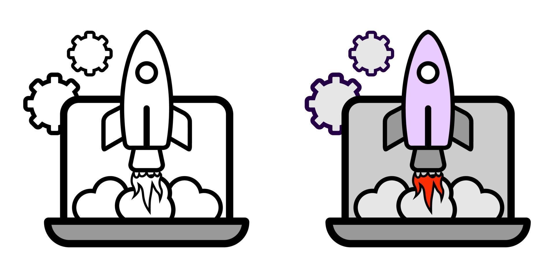 Illustration Vector Graphic of Startup, rocket, spaceship Icon