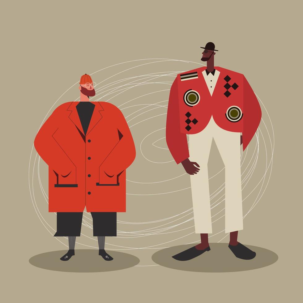 Flat illustration of la sape street model vector