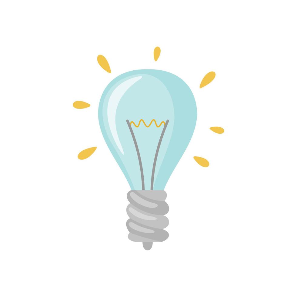 Light bulb icon in falt style isolated on white background. Vector illustration