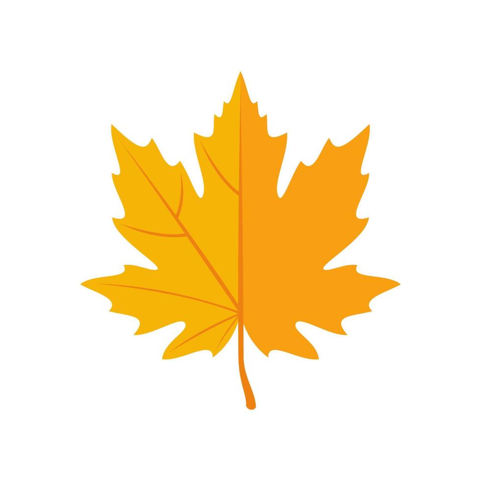 Autumn Leaves icon in flat style isolated on white background. Maple leaf. Vector illustration
