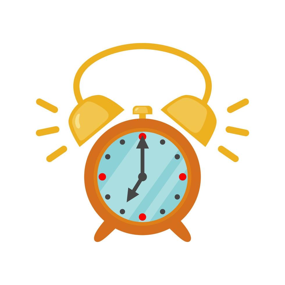 Alarm clock icon in flat style isolated on white background. Vector illustration