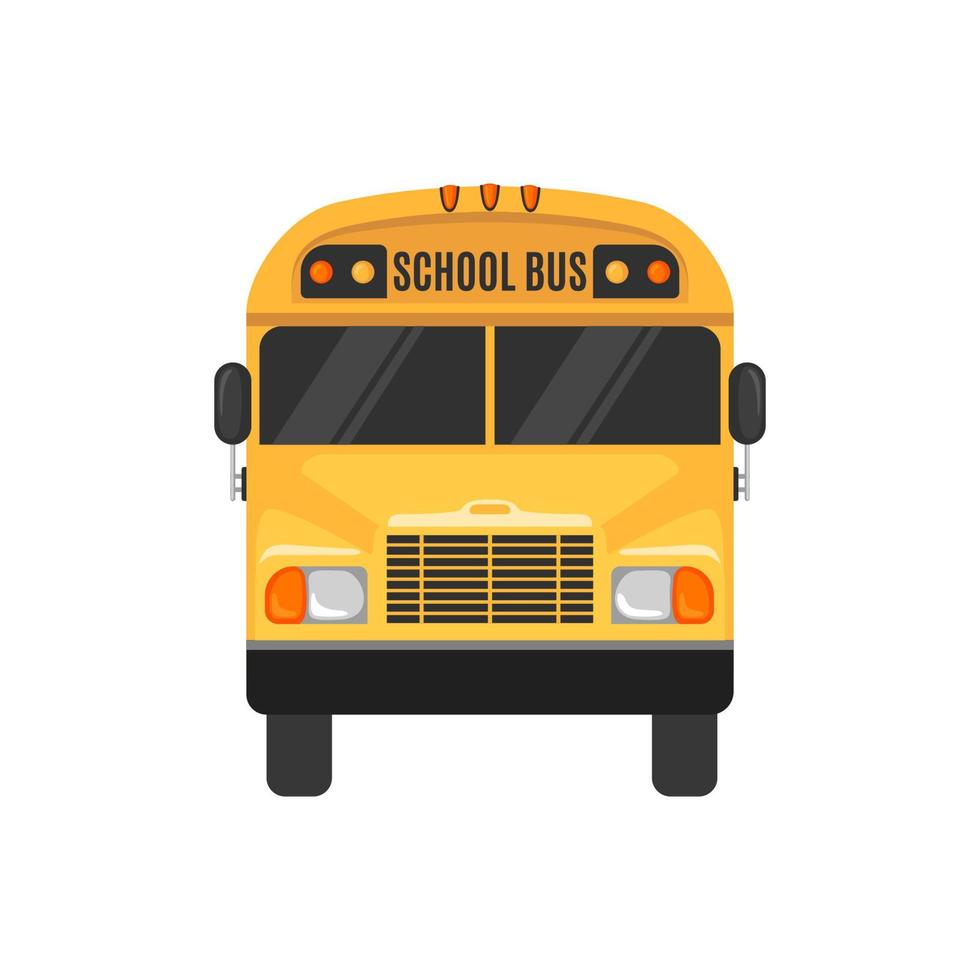 School Bus Icon in flat style on white background. Vector illustration