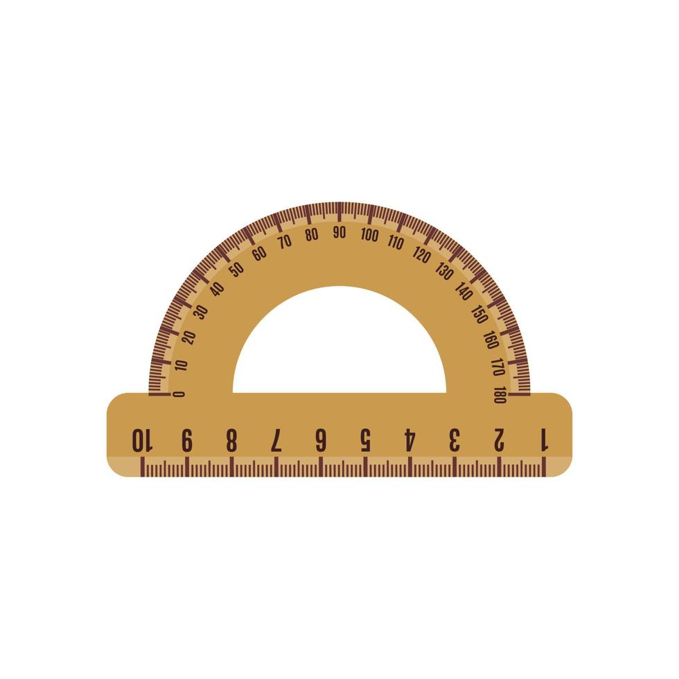 Protractor icon in flat style isolated on white background. Vector illustration.